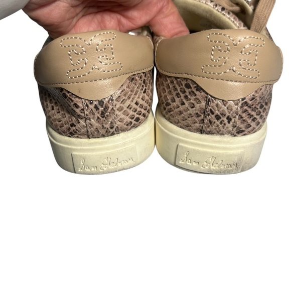 Sam Edelman Ethyl Faux Leather Snakeskin Print Pink Sneakers Sz 9.5 - Picture 7 of 10